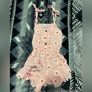 Pink floral romper